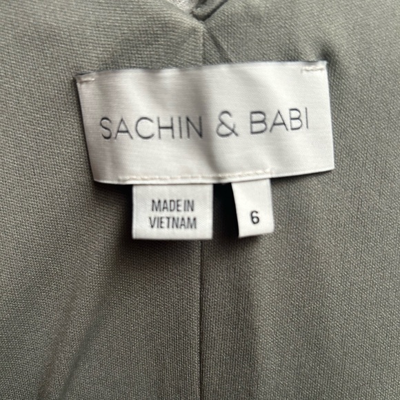 Anthropologie Wedding BHLDN SACHIN + BABI Tansy Green Wrap Gown Dress - Picture 5 of 6